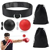 Boxen Reflexball Set, 2 Boxbälle mit Stirnband, Trainingsgerät für Reaktion und Agilität (A)