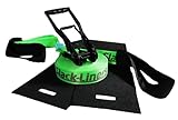Slack-Liners 4 Teiliges Slackline-Set LEUCHTGRÜN - 50mm breit, 15m lang - mit Langhebelratsche Made in Germany