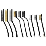 MOAZIFI 9 Stück Messingbürste Set, Kleine Drahtbürste, Drahtbürste, Messingdraht, Messing, Kupfer, Kleine Drahtbürste, Voll Twist Knotted