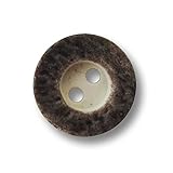 Knopfparadies - 10er Set zünftige braun naturfarbene Zweiloch Kunststoff Knöpfe in Hirschhorn Optik für Trachten & Landhausmode/naturfarben, Dunkelbraun/Kunststoffknöpfe/Ø ca. 15mm