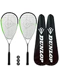 Dunlop Biotec X-Lite Squashschläger x 2 + Schlägerhülle (2) + 3 Squash-Bälle (Verschiedene Optionen) (Biotec Max)