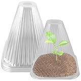 30 Stück Pflanzenhut, 18cm Hoch Pflanzenhut Frostschutz, Pflanzhütchen Transparente Abdeckung für Salatpflanzen zum Schutz vor Vögeln, Schützt Pflanzen vor Tierfraß, Ganzjährig Minigewächshaus, Ø19cm
