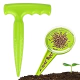 Milifox 2 Stück Blumenzwiebelpflanzer,Pflanzhilfe für Blumenzwiebein mit Tiefenmessung,Pflanzensämaschine,Zwiebelpflanzer für Pflanzen von Samen und Zwiebeln,Pikierstab für Gartenliebhaber,Hellgrün