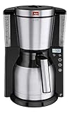 Melitta 6738044 Look Therm 1011-16, Filterkaffeemaschine mit Thermkanne und Timer-Funktion, AromaSelector, Schwarz Filter-Kaffeemaschine, Edelstahl, 1.4 liters