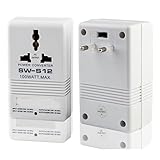 Dpofirs Globale Spannungskompatibilität 100-W-Leistungswandler Dual-Spannungstransformator für Reisen mit Kleingeräten (EU-Stecker)