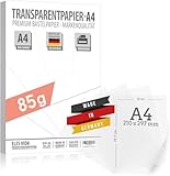 40 Blatt Transparentpapier DIN A4 – 85g Origami Papier -...