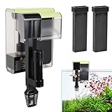 Focenat Aquarienfilter, 4-in-1 Außenfilter mit UV Sterilisator, 450L/H Hängefilter für 10-100L Aquarien, Mechanische Filtration, Sauerstoffanreicherung & Ölfilm-Entfernung, Einstellbarer Durchfluss
