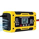 Autobatterieladegerät, 12V 6A Autoladegerät | 12V 6A Intelligentes Batterieladegerät Kfz-Ladegerät | Tragbares Autoladegerät, Erhaltungserhaltungsbatterie für Auto und Motorrad
