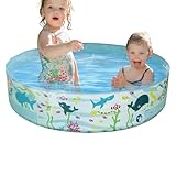 Planschbecken Für Kinder, 120x25 cm PVC Kinderplanschbecken, Nicht Aufblasbar Faltbarer Pool Kinderpool, Tragbares Planschbecken, Kinderpool Für Zuhause, Outdoor, Garten, Balkon