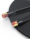 Tesmax Cat 8 LAN Kabel 8meter, 40Gbps Netzwerkkabel Hochgeschwindigkeits 2000MHz S/FTP Ethernet Kabel Gigabit POE RJ45 Nylon Geflochtener Vergoldeter Patchkabel für PS5 Router Modem Switch Steam Deck