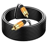 Digitales Koaxial-Audiokabel, 15 m, 1 Cinch-Stecker auf 1 Cinch-Stecker, Subwoofer-Kabel, Cinch-Videokabel für Subwoofer, Heimkino, Video/Audio-Subwoofer, Rückfahrkamera