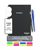 Dreiklang - be smart Wiederverwendbares Digitales elektronisches Notizbuch A 4 als Notebook mit Planer - iOS/Android App Cloud - Wiederbeschreibbar mit 2 Stiften, Mikrofaser-Tuch und Haftnotizen