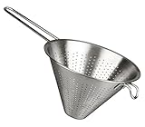 MGE - Sieb - Spitzsiebset - Küchensieb Edelstah - Edelstahlsieb - Strainer - Spitzsieb Fein - Reissieb - Abtropfsieb - Chinesisches Sieb - 24 cm