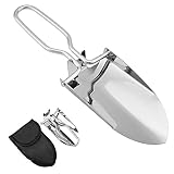 Faltschaufel Klein, Mini Klappspaten Gartenschaufel, Pflanzkelle Campingspaten für Outdoor Wandern, Gartenkelle Blumenkelle tragbar Hand-Schaufel mit Tragetasche