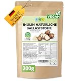 EWL Naturprodukte Inulin Pulver, 200g in Deutschland kontrolliert und abgefülltes Qualitätsprodukt, aus der Chicoree-Wurzel, Ballaststoffpulver Inulinpulver, Laborgeprüfte Qualität