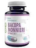 Bacopa Monnieri Brahmi Extrakt 8000mg Äquivalent (400mg von 20:1 Extrakt) 120 Vegane Kapseln, Laborgeprüft, Hochdosiert, frei von Gluten und GVO