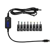 Tmboryuu Elektronischer Typ C Bis 5 5x2 5 Mm Ladekabel 5V 9 V 12 15 20V Einstellbares Schnelles Kabel Mit 8 Steckerspitzekabel Für Elektronisch