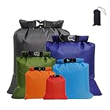 wasserdichte Tasche 6 Stück Packsack Tasche Wasserdicht Trockenbeutel Trockensack Trockentasche für Reisen Rafting Driften Schwimmen Schnorcheln Camping Radfahren Angeln Kajak Zubehör mix color