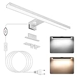 NIORSUN Spiegelleuchte Bad LED 12W 40cm, Zweifarbige Temperatur 4000K 6000K, 1100LM, IP44 Wasserdicht Badezimmer Lampe Wand, für Wandbeleuchtung und Spiegel Beleuchtung, Spiegellampe Badezimmer