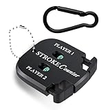 Mirrwin Golf Ergebnis Zähler, Golf Zähler für 2 Players Ergebnis Indikator mit Schlüsselkette und Karabiner Punktezähler Handzähler Spieler Schlagzähler für Golf Torwart, Schwarz