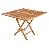 riess-ambiente.de Massiver Gartenbeistelltisch Empire Teak 100cm Natur Teakholz klappbar