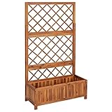 vidaXL Akazienholz Massiv Hochbeet mit Spalier Rankgitter Rankhilfe Gartenspalier Pflanzkasten Blumenkübel Blumenkasten Pflanzkübel 85x38x150cm