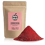 Erdbeer Fruchtpulver: 100g Erdbeeren gefriergetrocknet und fein gemahlen – Getrocknete Früchte ohne Zucker Zusatz – Erdbeeren Pulver, Gefriergetrocknete Früchte, Gefriergetrocknete Beeren von NutriPur