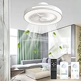 Deckenventilator mit Beleuchtung,6 Geschwindigkeiten,Deckenventilator mit Lampe,App und Fernbedienung,LED Dimmbar Ventilator Lampe,Ventilator Deckenleuchte,für Wohnzimmer Schlafzimmer Esszimmer