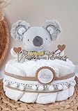 Windeltorte klein mit Kuscheltier Boho Vintage Stil |...