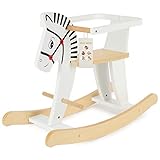 Bieco Schaukeltier Zebra 68x26,5x48cm | Schaukelpferd Baby | Schaukeltier Baby | Kinderschaukel Indoor | Baby Wippe | Baby Schaukel | Schaukelpferd ab 1 Jahr | Schaukel Baby spielzeug ab 1 jahr