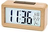 aboveClock Wecker Digital, Holz mit Sensore Moduls, Tischuhr mit Großer Anzeige, Datum, Teperatur Anzeige, Nachtlicht, Digital Uhr mit Snooze Moduls (Batterie Nicht Enthalten)