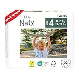 Eco by Naty Baby Windeln Pants - umweltfreundliche Premium-Bio Höschenwindeln aus pflanzenbasierten Materialien, sehr saugfähig und frei von gefährlichen Chemikalien (Größe 4 ) | 22 Stück (1er Pack)