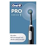 Oral-B Pro Series 1 Elektrische Zahnbürste/Electric Toothbrush, 1 Aufsteckbürste, 3 Putzmodi und Drucksensor für Zahnpflege, Reiseetui, Designed by Braun, black