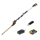 Worx 18 V (20 V MAX) Akku-Teleskop-Heckenschere PowerShare, 2,0 Ah Akku, inklusive Schnellladegerät (Hedge Trimmer + Telescopic)