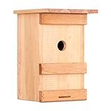 Windhager Nistkasten Birdy, Vogelhaus Brutkasten Nisthilfe Vogelnistkasten, aus Massivholz, inklusive Aufhängevorrichtung, 17 x 17 x 24,5 cm, 06961