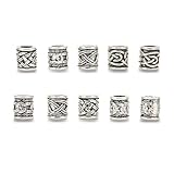 10Pcs Wikinger Bartperlen Viking Bart Perlen Dreadlock Tube Perlen Anhänger Haarschmuck Haar Flechten Werkzeug Mode Langlebig Exquisite Home DIY Männer Freunde Friseursalon