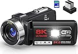 Delmodes 8K 64MP Videokamera Camcorder 18X Digitalzoom...