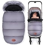 Metplus Wasserdichte Babytasche mit Fellkragen, wandelbarer Fußsack