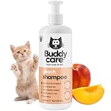 Buddycare Pfirsich-Katzenshampoo – Tiefenreinigendes Shampoo für Katzen – fruchtig duftend – mit Aloe Vera und B5 – 500 ml