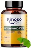 ULTRA GINKGO FORTE 180 Kapseln mit Bacopa, Phosphatidylserin, Löwenmähne, Tyrosin, Niacin und B-Vitaminen für Gedächtnis und Konzentration.