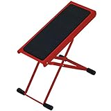 K&M 14670 Fußbank in Rot - 6-fach verstellbar mit breiter Auflage - Höhe von 11,9 bis 26,4 cm - aus Stahl