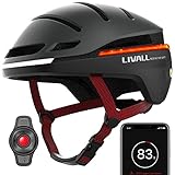 LIVALL Smart Fahrradhelm, Bluetooth Fahrradhelm mit LED Bremslicht vorne und Rücklicht, SOS-Warnung, Blinker und Fernsteuerung, Erwachsene Herren Damen, Schwarz