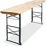 Deuba® Bierzelttisch Höhenverstellbar Klappbar Hoch Outdoor Breit Holz XXL Buffettisch 170cm Bierzeltgarnitur Stehtisch Bartisch Partytisch Klapptisch