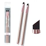 Eyeliner Pinsel 2 Stück Abgewinkelter Lidstrich Pinsel Precision Gel Eyeliner Make up Pinsel Cruelty Free Synthetic Borsts, Smooth Liquid Augenbrauen Pinsel