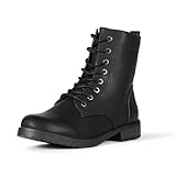 Amazon Essentials Damen Kampfstiefel mit Schnürung, Schwarz, 38 EU