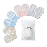 4 Paare Neugeborenen Handschuhe,Babyhandschuhe aus Baumwolle als Neugeborenen Handschuhe, No Scratch Fäustlinge Handschuhe Babyhandschuhe Keine (0-6 Monate, 4 Packstreifen)