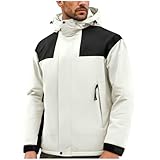 SYDUZAX Regenjacke Herren Wasserdicht Männer Outdoorjacke Funktionsjacke mit Abnehmbarer Kapuze Einfarbig Windbreaker Softshelljacke Leicht Outdoor Trekkingjacke Wandern Camping Herren Übergangsjacke