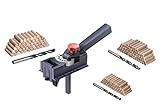 kwb DÜBELPROFI/DÜBELLEHRE - Komplett-Set inkl. CV Holzbohrer und Holz-Dübel - Universal-Bohrhilfe für gerade Bohrungen von Ø 3 3.3, 4 4.2, 5 6 6.8, 8 10 12 mm