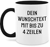 Tasse Tassen 325ml - Aufdruck selbst gestalten - Wunschtext - 325 ml - Schwarz - personalized coffee mug text schriftzug kakaotasse personalisierte kaffeetasse kaffeetassen zum bedrucken beschriften