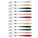 Angoily Cocktailgabel Bunt Obstgabeln Plektren Edelstahl: Aperitif Zahnstocher Gabeln 12Pcs Martini Picks für Obstkirschen Bento Dessert Hochzeit Holiday Party Zahnstocher Bento